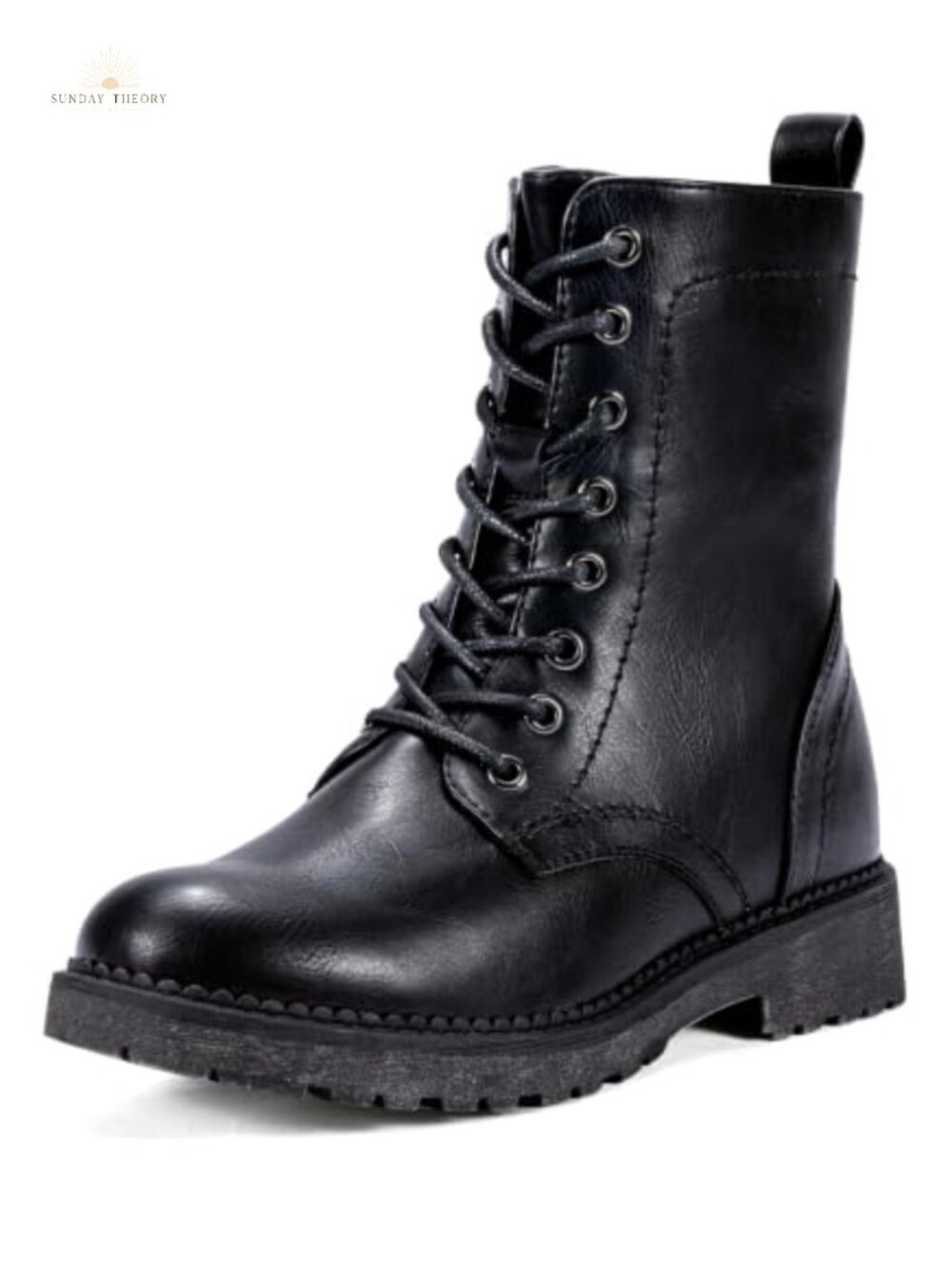 Lace Up Combat Ankle Boots Low Heel Moto Fall Booties Women's